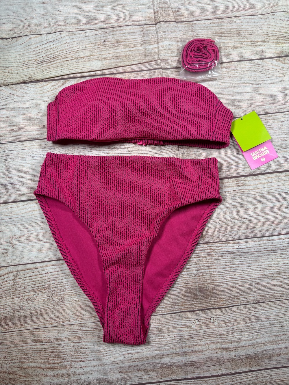 Tabitha Brown x Target Textured Bikini Set in Magenta